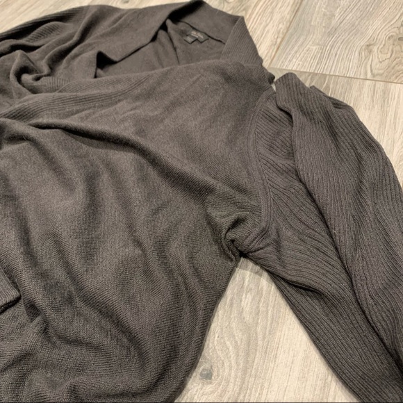 Talula Babaton Open Drape Waterfall Cardigan, Dark/Charcoal Gray in Medium - Picture 8 of 11